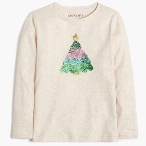 Crewcuts J Crew Kids Holiday Sequin Christmas Tree Long Sleeve Shirt 12-14
